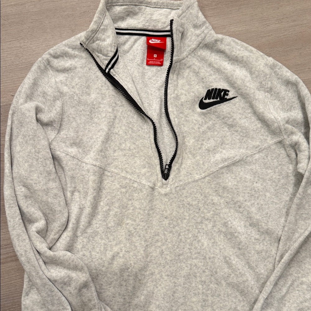 Nike Light Gray Quarter-Zip Pullover